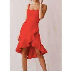 Here Comes the Sun Senorita Red Ruffle Dress
